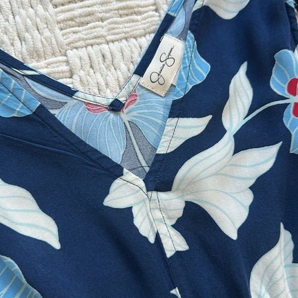 Red, White, And Blue Hawaiian Floral Maxi Dress - Picture 11 of 11